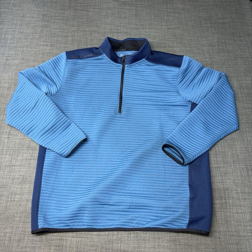 Mens Under Armour ColdGear Golf Quarter-Zip Textured Long Sleeve Pullover XXL